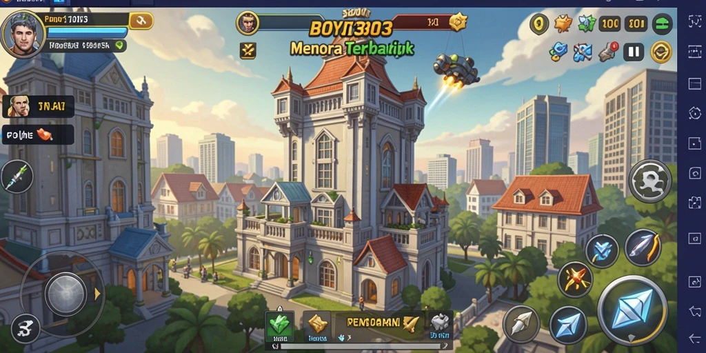 Tampilan menakjubkan dari gameplay Tower Defense di BOY303.