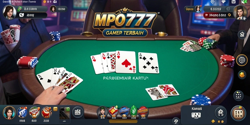 Screenshot gameplay MPO777 yang menampilkan aksi poker yang seru.