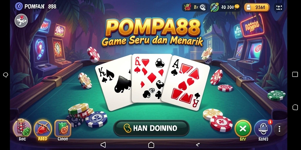 Tampilan gameplay POMPA88 yang seru dalam permainan Domino.