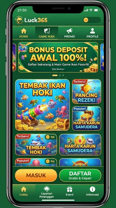 Cuplikan aplikasi luck365 yang menampilkan daftar aplikasi terbaru yang tersedia untuk diunduh.