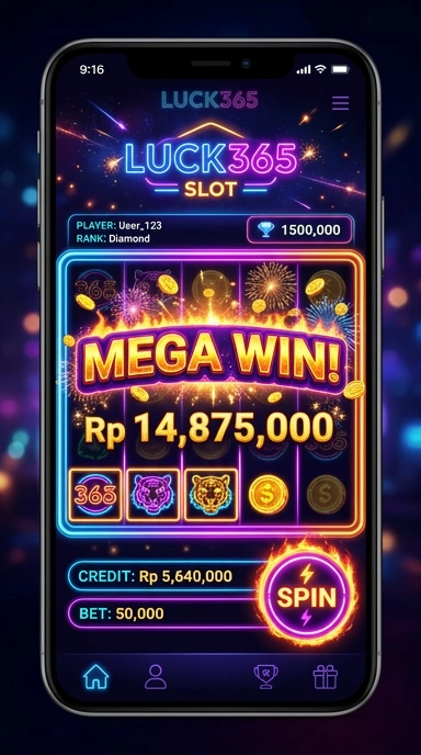 Gambar dari aplikasi luck365 yang menunjukkan detail aplikasi yang telah terverifikasi.